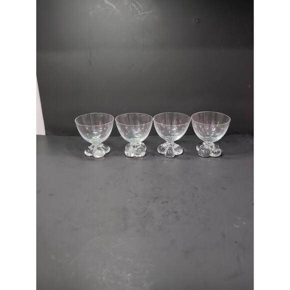 Tiffin Franciscan Du Jour Champagne Glasses, Set of 4 Tall Sherbet Glasses, Vtg - Picture 1 of 9